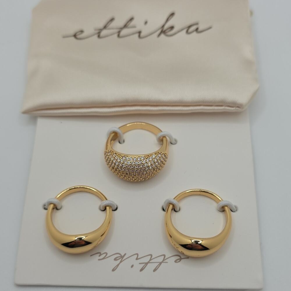 Ettika 18k Gold Plated Glamour Ring Set Jewelry